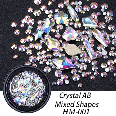 Модные стразы для украшения ногтей в штучной упаковке, стразы для рукоделия, 3D Блестки для дизайна ногтей - Цвет: Crystal  AB HM001