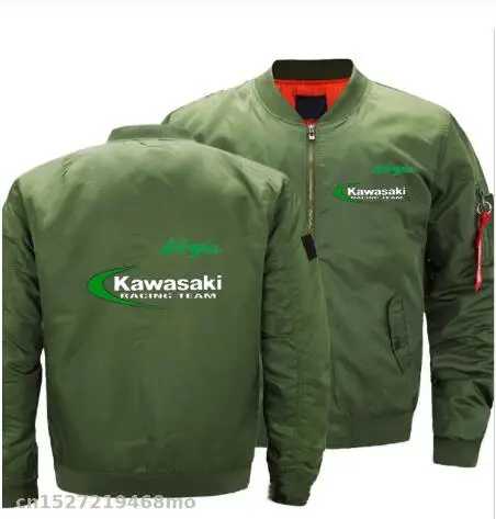 Высокого качества для Kawasaki куртка мужская пилот Куртки мужские Повседневное куртка ниндзя Ma-1 летная одежда из толстой ткани, байкерские куртки дл - Цвет: 1