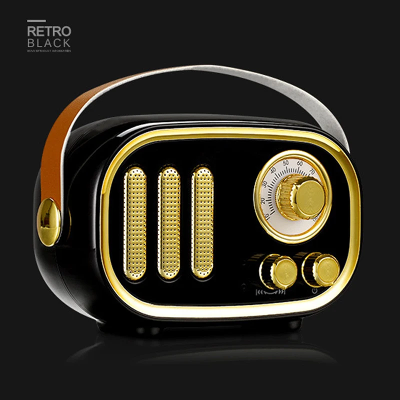 

F01 Wireless Bluetooth Retro Speaker Portable Vintage Speaker FM Radio Support TF Card OUJ99