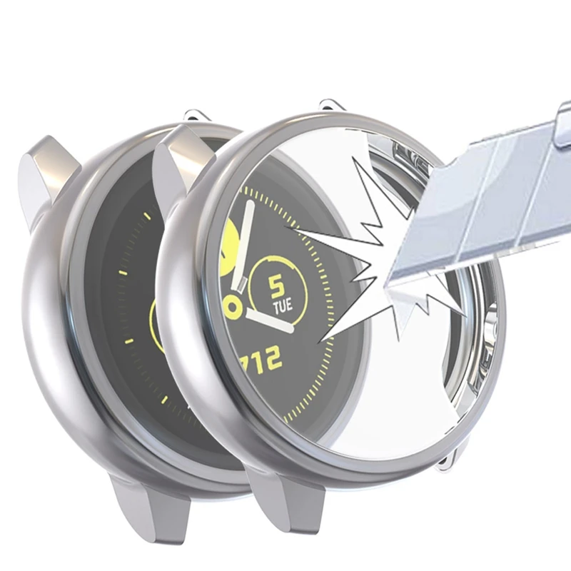2 шт Защитный чехол для экрана для samsung Galaxy Watch Active All-Around ультра-тонкая мягкая Защитная силиконовая крышка для Galaxy Activ