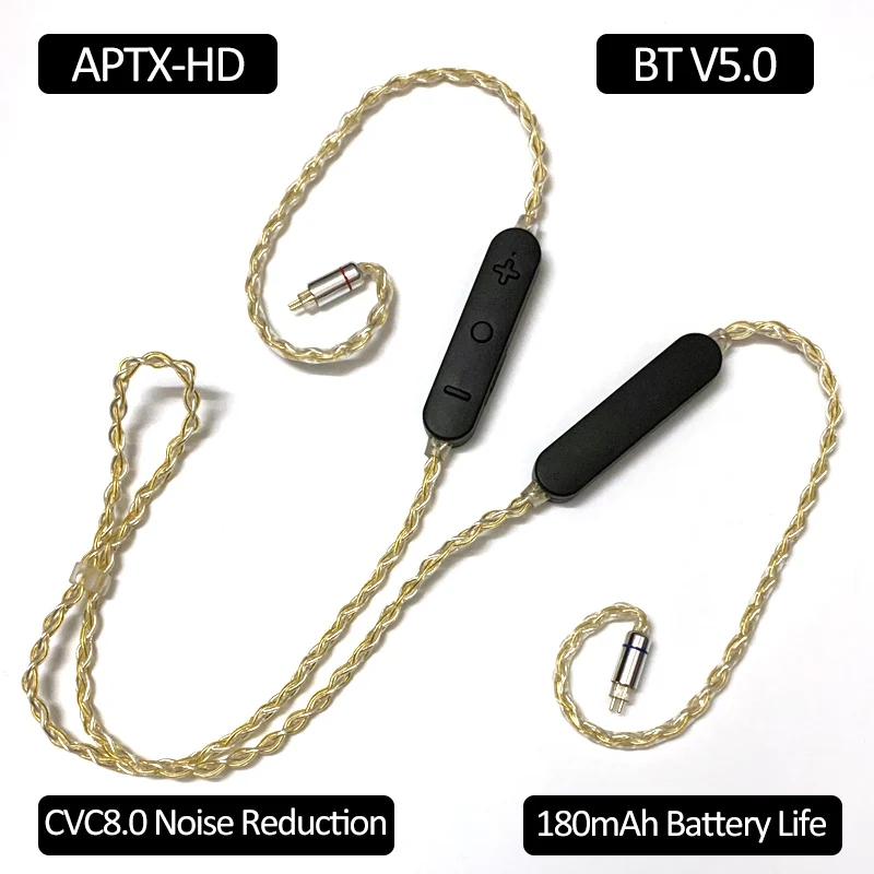 QCC3034 aptX HD Bluetooth 5 0 сменный Серебристый позолоченный Модернизированный кабель