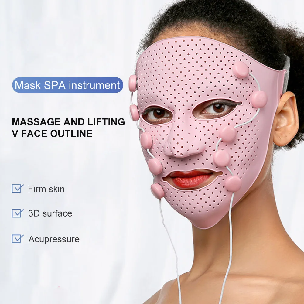 Massager da Beleza Face da Tampa Elétrica Vibração Rosto Completa Anti-rugas Face Levantamento Creme Absoption Instrumento Massageador Facial Ems 14 Beleza e saúde