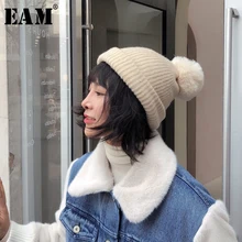 [EAM] Женская одежда, 2 способа носки, вязаные шляпы для рыбалки, новинка, Круглый купол, темперамент, мода, Всесезонная,, 19A-a117