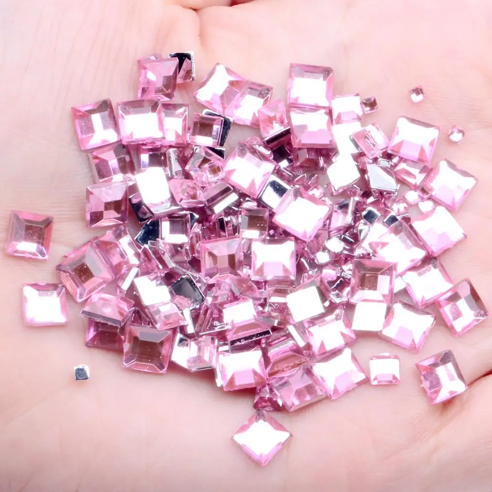 03 light pink Акриловые Стразы для ногтей с плоской задней стороной 6 мм 3 г 55 шт для рукоделия Скрапбукинг Сделай Сам одежда для украшения ногтей - Цвет: 03 light pink