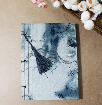 

Hand-made fabric with small tassel grey notebooks for students notebooks and journals diary moterm versa