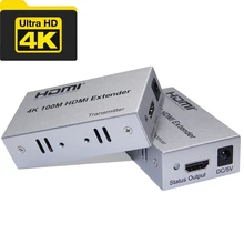 4k hdmi extensor tcp ip 100m 330ft sobre cat5/cat5e/cat6 para utp rj45 rede hdmi transmissor receptor hdmi extensor para ps4 tv