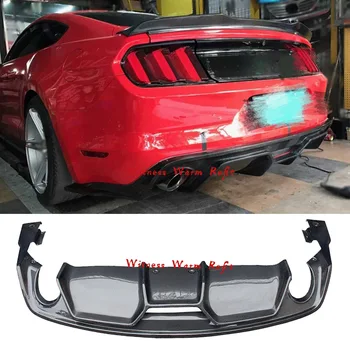 

High Quality FRP Carbon Fiber Car Rear Bumper lip Diffuser Spoiler for Ford mustang 2015 2016 2017