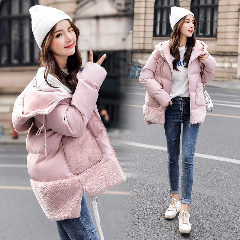 

Short-height Cotton Coat Women's Mid-length 2019 Winter New Style Fashion Korean-style Loose-Fit Versatile Cotton-padded Jacket