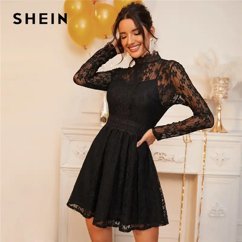 shein long black dress