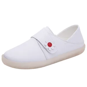 Women's Shoes Solid Color Shoes Nurse's Hook&Loop White Shoes Women's Flat White Hospital Work Shoes