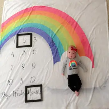 

Baby photo background flannel blanket creative month photography props baby bedding air conditioning blanket