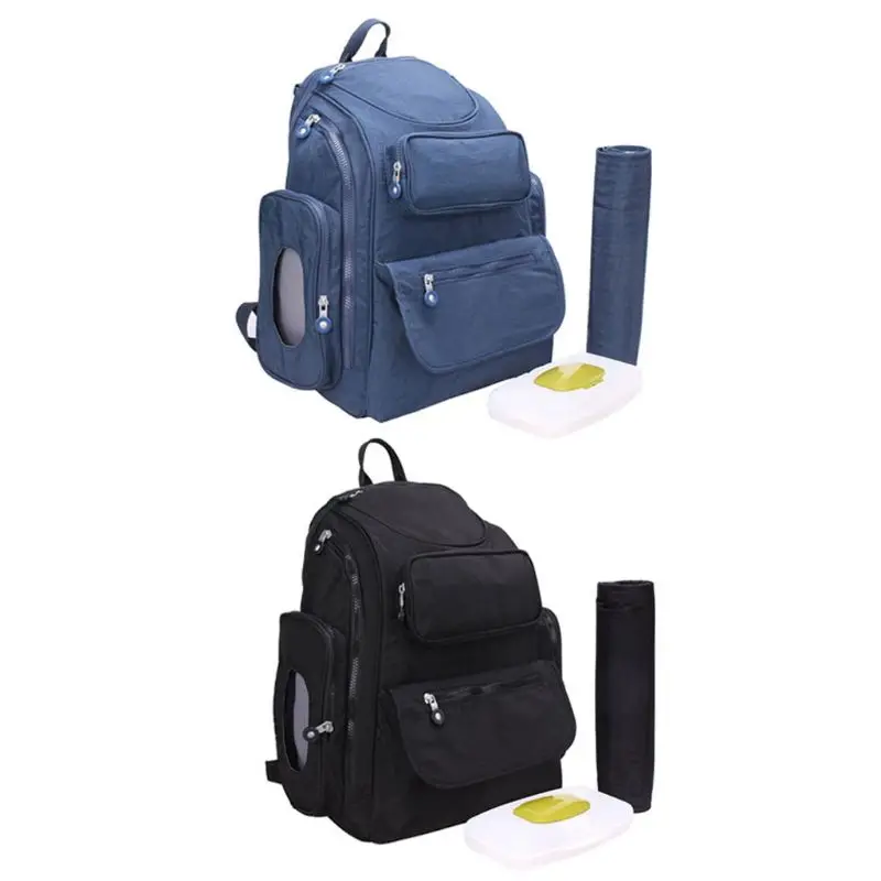 

Baby Nappy Changing Bag Diaper Backpack With Changing Mat, Wet Wipes Box Backpack Travel for Mum & Dad & Baby