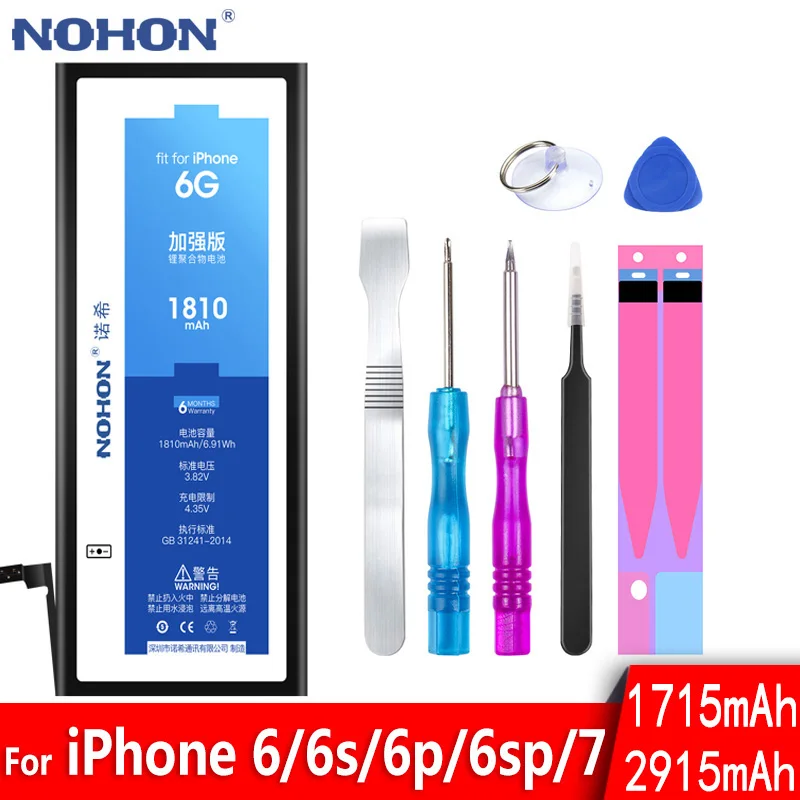 NOHON происхождения батареи для iPhone 6 S 6 S Plus 6Plus 6splus Apple iPone 7 iPhone6 iPhone6S iPhone7 Китай Batterij сменные инструменты