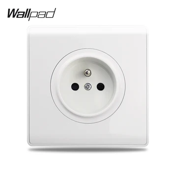 

White White Classic French Wall Electrical Socket Power Outlet Schuko Plastic