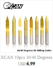 XCAN 10 шт. 3,175 мм Хвостовая фреза с твердосплавными режущими пластинами в Форма резьба резак 10/15/20/25 градусов PCB машина гравировочные Биты
