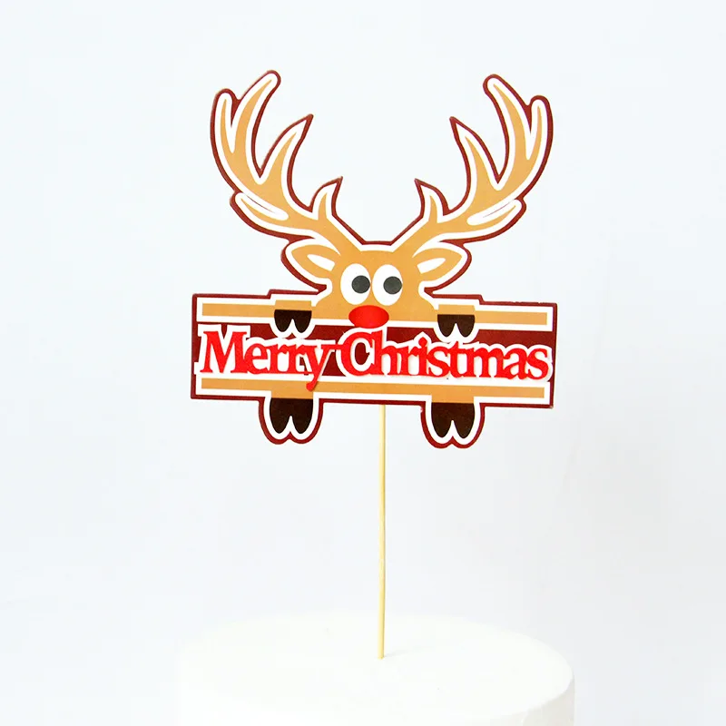 DIY рождественские торты украшения милый Санта-Клаус Рождественская елка Лось торт-снеговик Топпер вечерние украшения для выпечки Десерт аксессуары - Цвет: AA