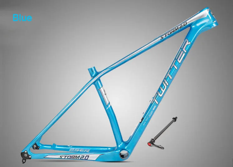 29er Blue Storm2.0-Thru-Axle Mtb карбоновая рама 27,5 er 29er XC Grave горный велосипед рамы для Mtb EPS кабель внутренний лак для ног 15 17 19 - Цвет: 29er Blue