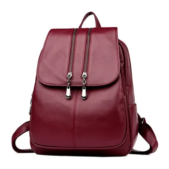 

Brand New Laptop Backpack Women Leather Luxury Backpack Mochilas Feminina Ladies Fashion Backpack Satchel School Bag Pu 2019