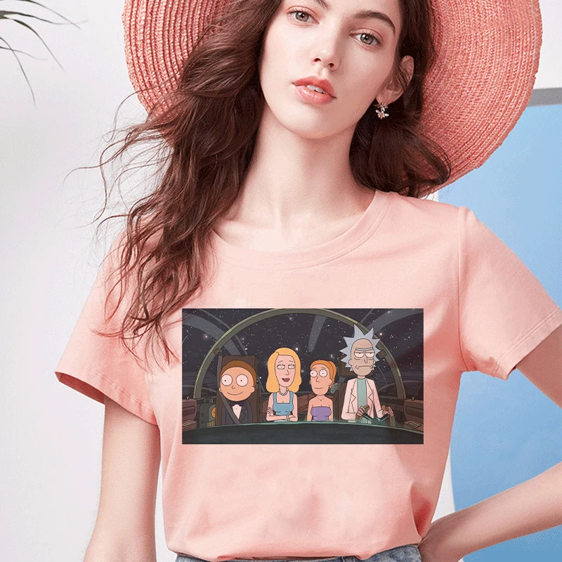 Женская футболка Рик и Морти, топы, забавная, новая мода, Harajuku, мультяшная футболка с принтом, винтажная, Ulzzang, графическая футболка, женская одежда