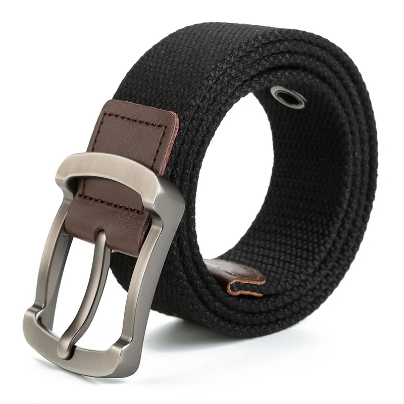 Men's buckle canvas belt polyester braided outdoor leisure pants belt 110-140 in length 3.8cm in width PWD001 webbing belt Belts