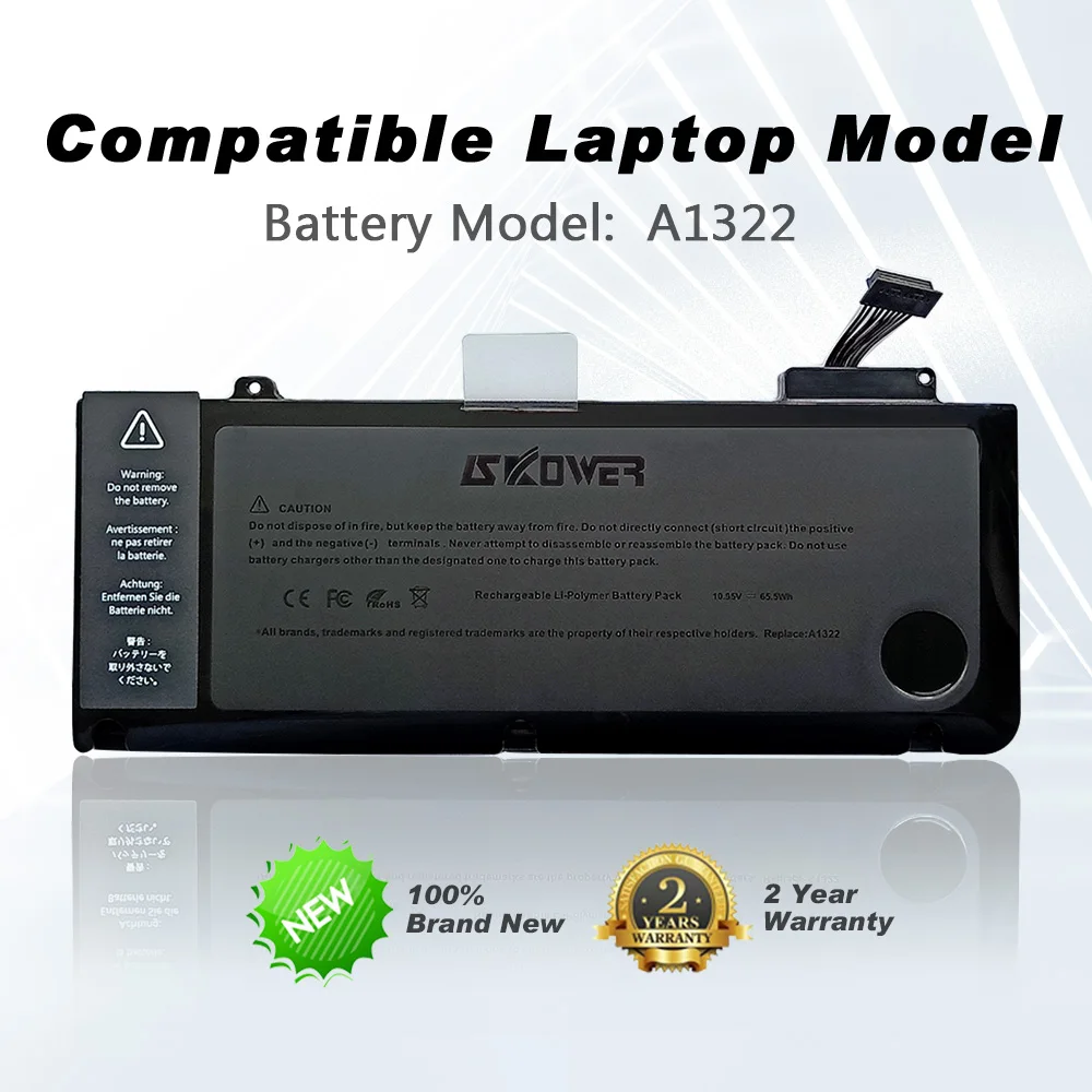 Аккумулятор SKOWER для ноутбука APPLE MacBook Pro 13 дюймов A1278 (2009 2012) MB990 MB991 A1322 аккумулятор