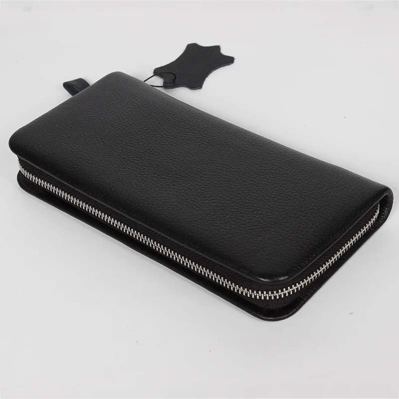 

Genuine Leather Men Clutch Bag Full-grain Leather Casual Handbag Men's Natural Dumped Imported Leather Zipper Adjustable