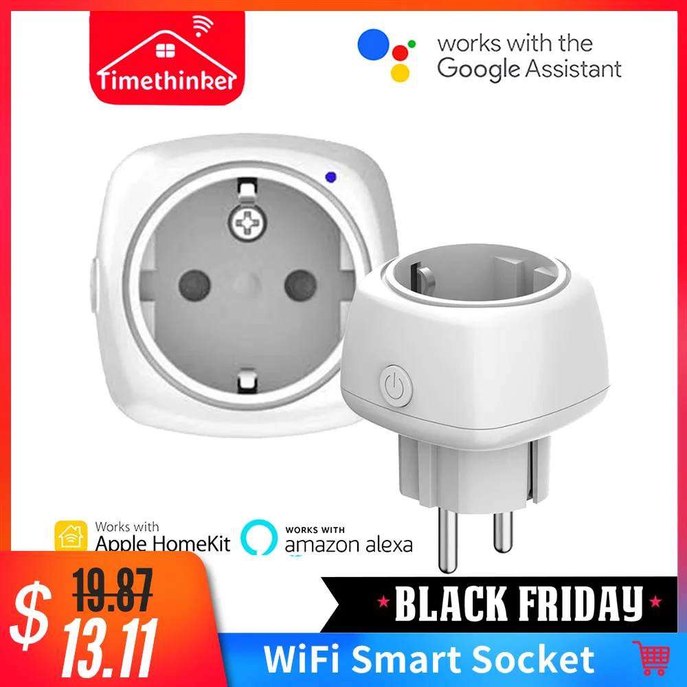 

Timethinker Smart WiFi Socket for Apple Homekit for Alexa Google Home EU US Smart Home Plug Siri Voice Control Remote Control