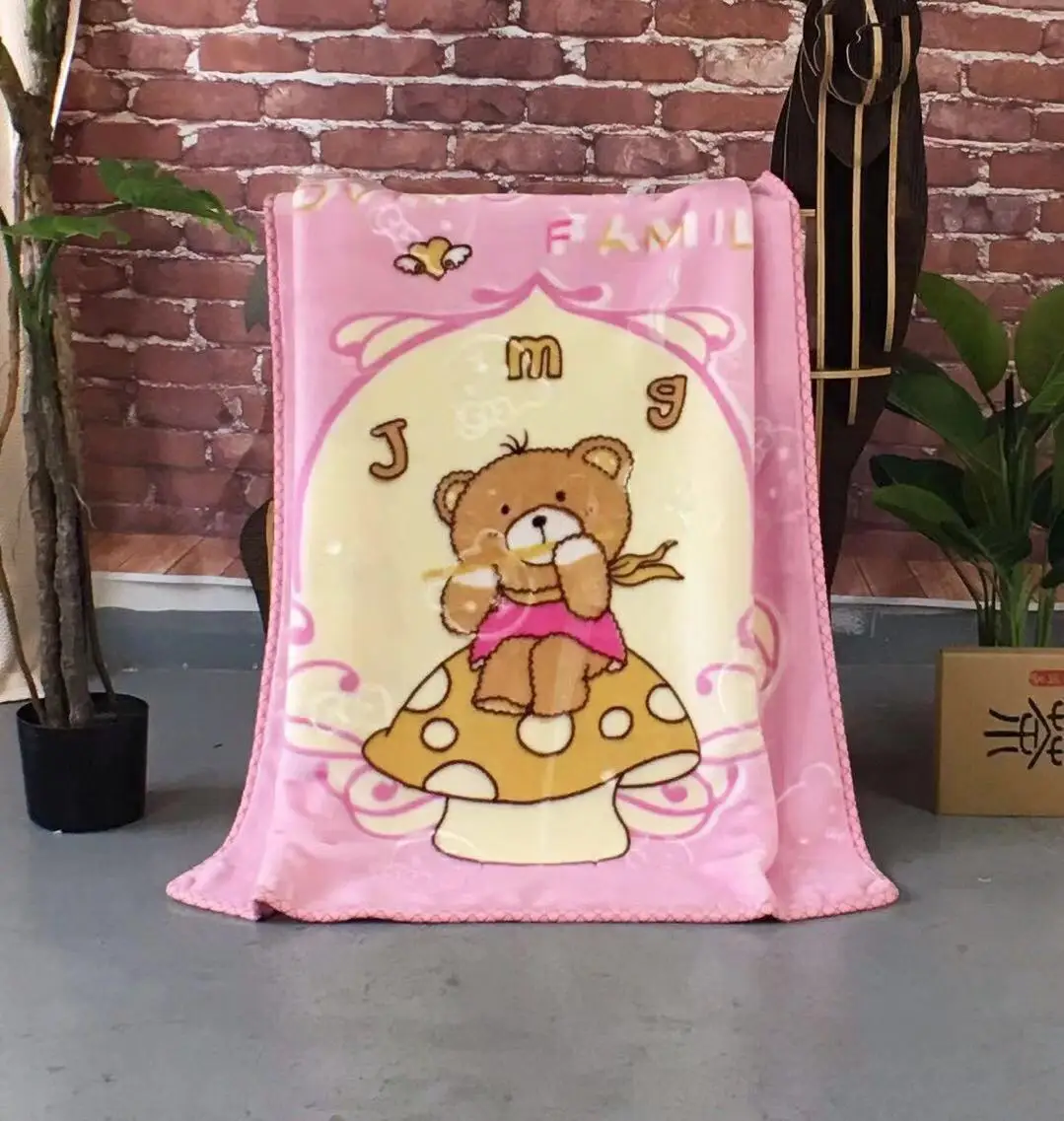 Hellokitty Raschel одеяло супер-мягкое двустороннее детское одеяло Фланелевое рельефное одеяло детское мультяшное одеяло - Цвет: 04
