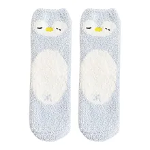 Женские носки из бархата кораллового цвета с изображением животных; 5 пар; мягкие теплые бархатные носки для девочек; сезон осень-зима; утепленные домашние носки из махровой ткани; Meias