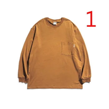 

Japanese retro autumn sweater with loose top cotton white t-shirt men's long-sleeved shirt