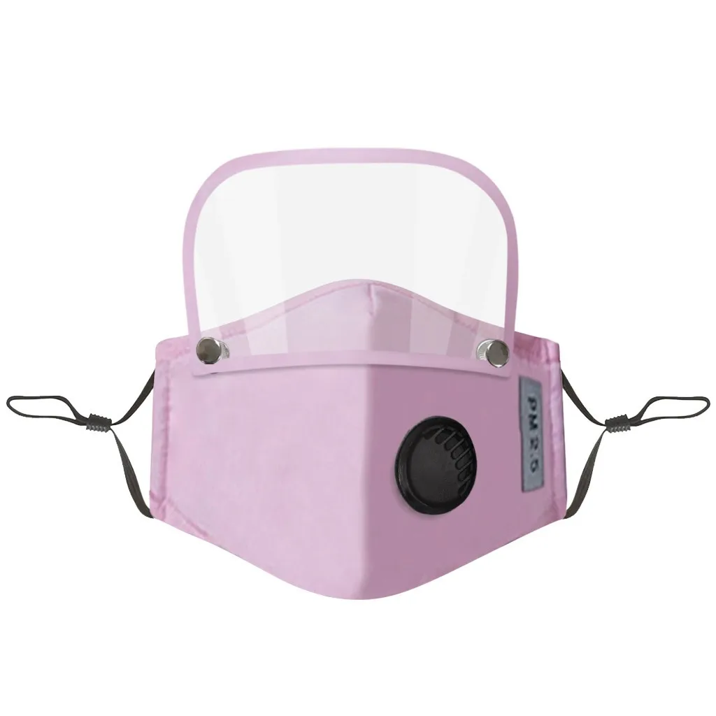 Breathable Adults Face Mask With Filter Detachable Eye Shield Dust Protective Washable Reusable Face Mask Fabirc Mouth Cover