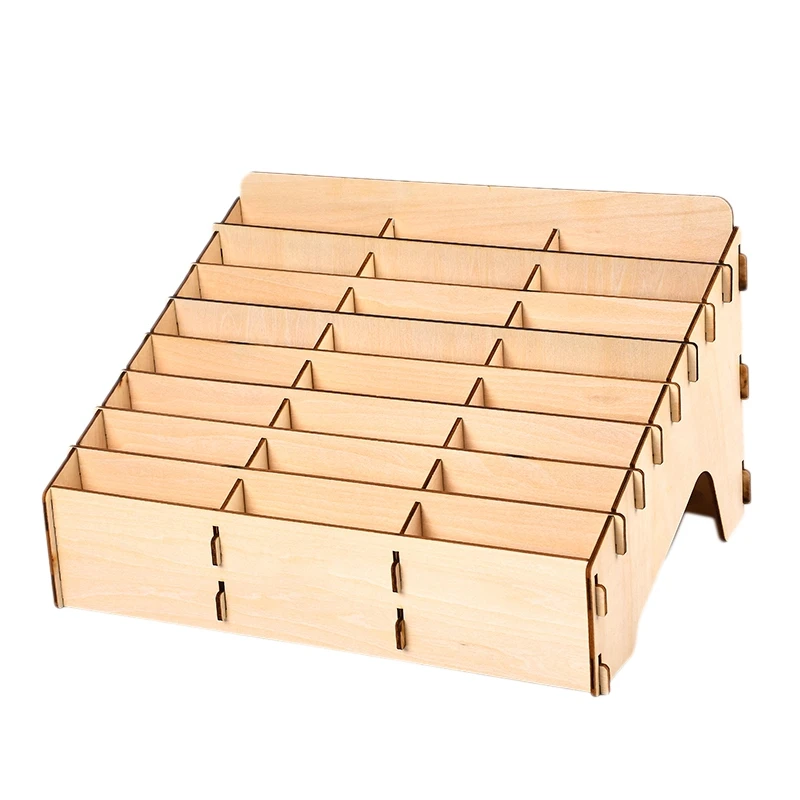 

DIY Wooden Model Modular Stand Storage Rack DIY Art Painting Tools