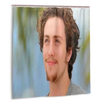 

Aaron Taylor-Johnson Shower Curtain with Hooks bathroom Waterproof Polyester Fabric