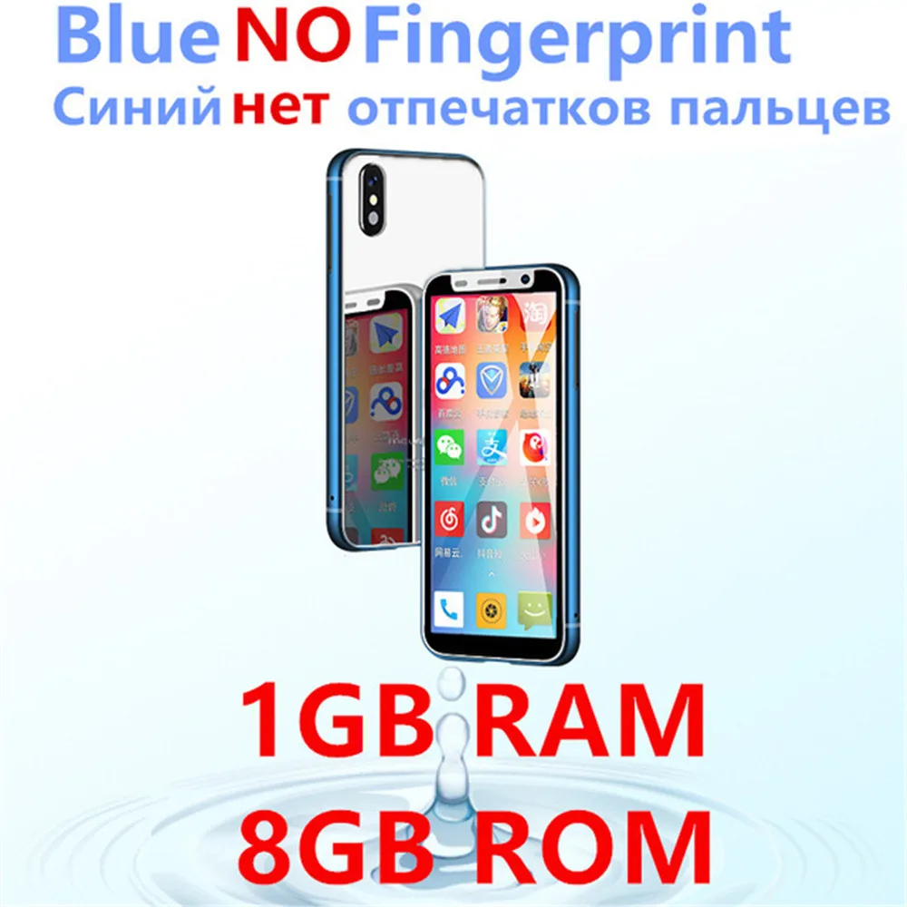 Blue NO Fingerprint Melrose 4G Lte маленький Android телефон Google play 3,4 ''четырехъядерный Android 8,1 отпечаток пальца ID студенческий мини маленький смартфон - Цвет: Blue NO Fingerprint