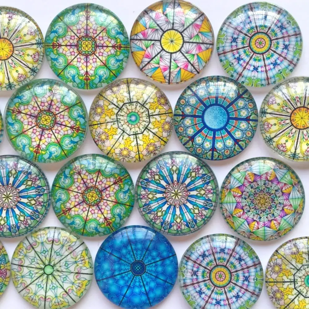 Стеклянный кабошон с разными узорами 20 мм 25 мм|jewelry components|photo glass cabochonscameo base |