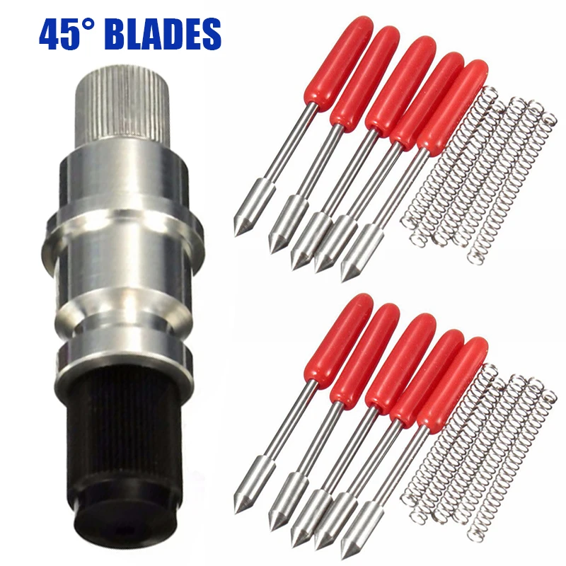 

1Pc Aluminum Graphtec CB09 Blade Holder +10pcs 45 Degree Blade for Vinyl Cutting Plotter Cutter Machine Tools Accessories