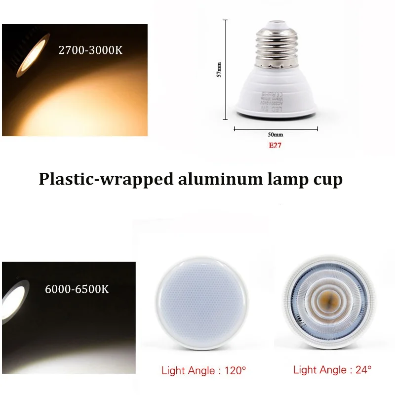 

24° / 120° bulbs e14 e27 MR16 GU10 light bulb AC 220-240V 6W LED Bulb Warm Light / White Light Spotlight led lamp led light cup
