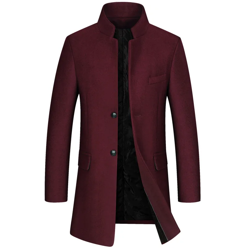 

Middle-aged Men's Woolen Overcoat Windbreaker Jacket Men's Overcoat Men Coat Winter Men Coat Winter Mens Coats MensOvercoats