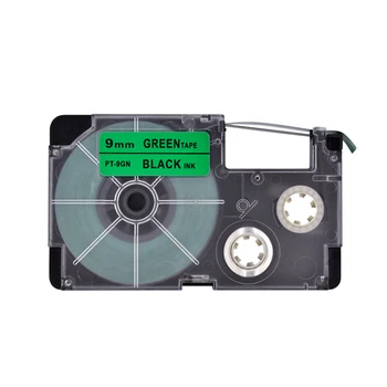 

Hot Sale 10pcs/lot Compatible 9mm Black on Green Tape Cartridge XR-9GN for EZ-label Printer KL-120