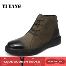 Зимняя мужская обувь из натуральной кожи; ботинки в байкерском стиле; Мужская удобная повседневная обувь; Martian zapatos de hombre
