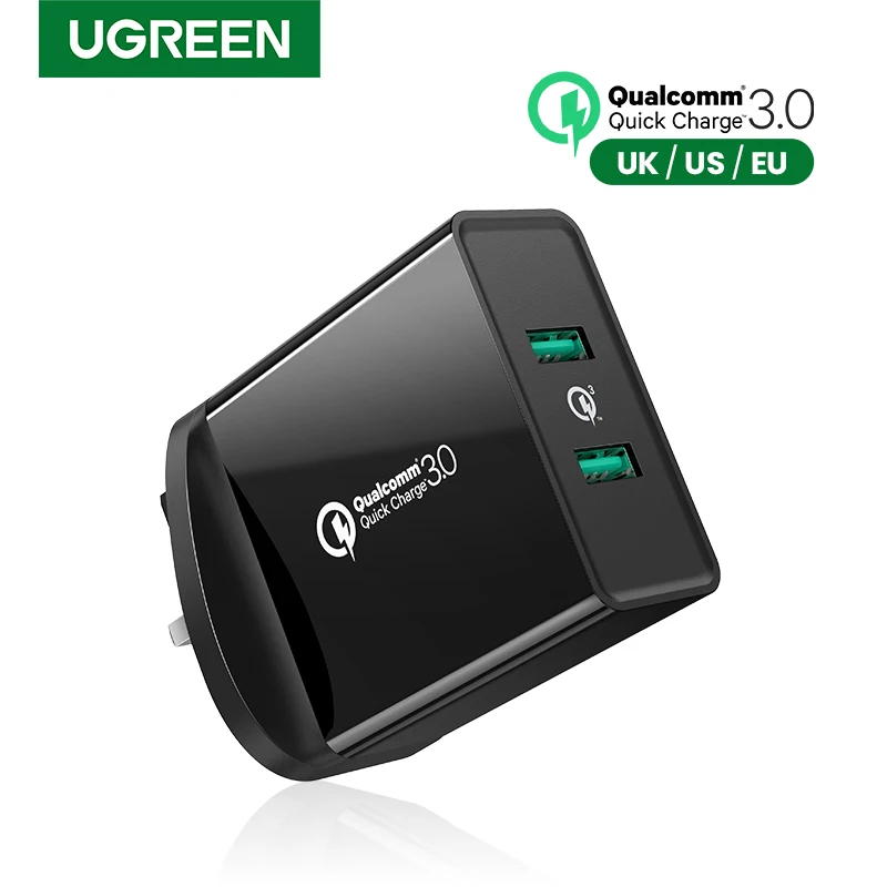 Ugreen Зарядное Устройство USB Qualcomm Быстрая Зарядка 3.0 30 Вт Быстрый Мобильный Телефон