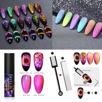 

LILYCUTE 9D Chameleon Cat Eye Magnetic Gel Nail Polish Auroras Nails Matte Gradient Long Lasting Soak Off UV Gel Polish