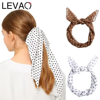 

LEVAO Fashion Dot Scrunchie Women Handkerchief Hair Scarf Hairband Hair Rubber Ropes Girls Hair Accessories Hair Band Headband