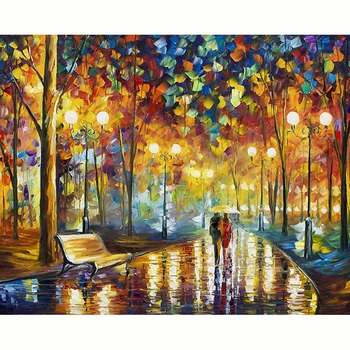 

Full Square Round 5D Diamond Painting DIY Diamond Mosaic Night Park Trail Picture Painting With Diamond Embroidery Decor Gift