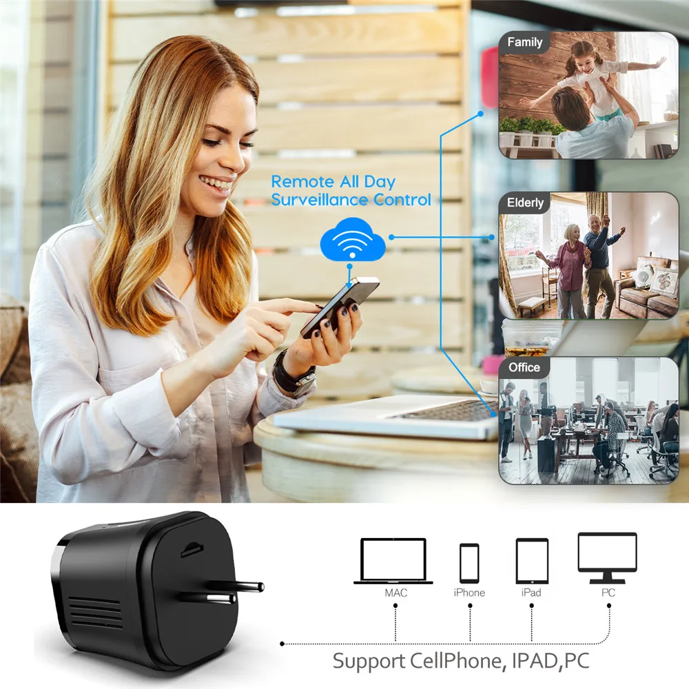 Mini Camera espia Wireless wifi camera USB Charger