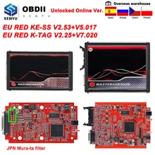 Em linha ue vermelho kess completo 2020 ktag v5.017 v2.53 5.017 mestre chip tuning kit 2.25 ktag v7.020 v2.25 carro auto ecu programador chave