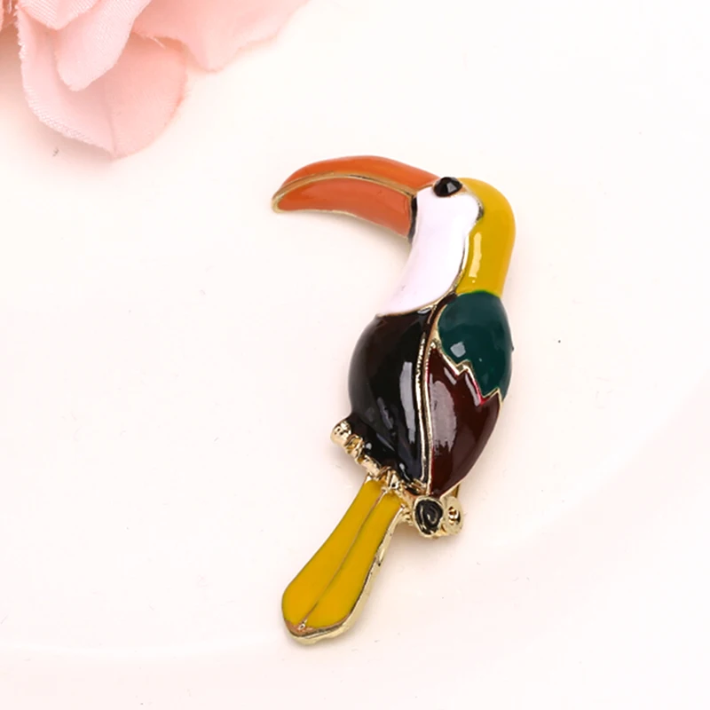 Брошь в форме дятла Lovely Toucan эмалированная черная брошь птицы аксессуары для