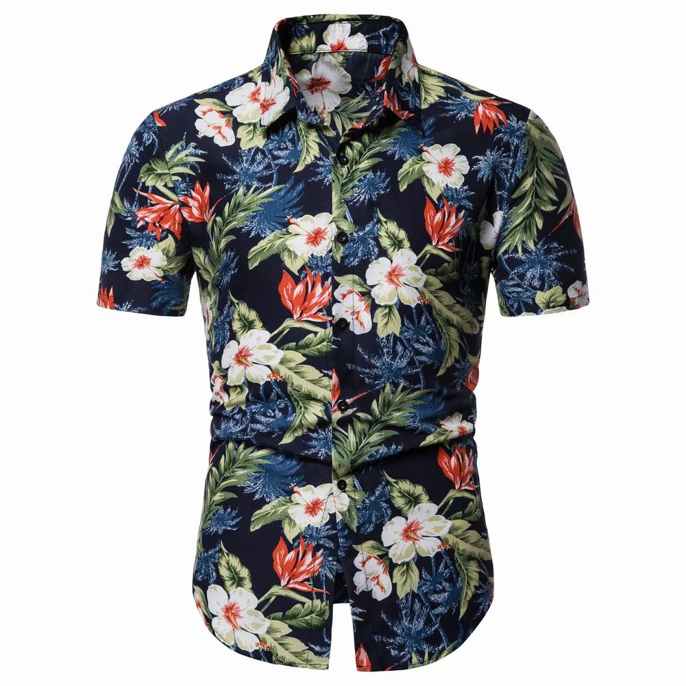Summer Man Leisure Time Short Sleeve FLOWER Shirt Casual Shirts Mens Shirt Botany Pattern