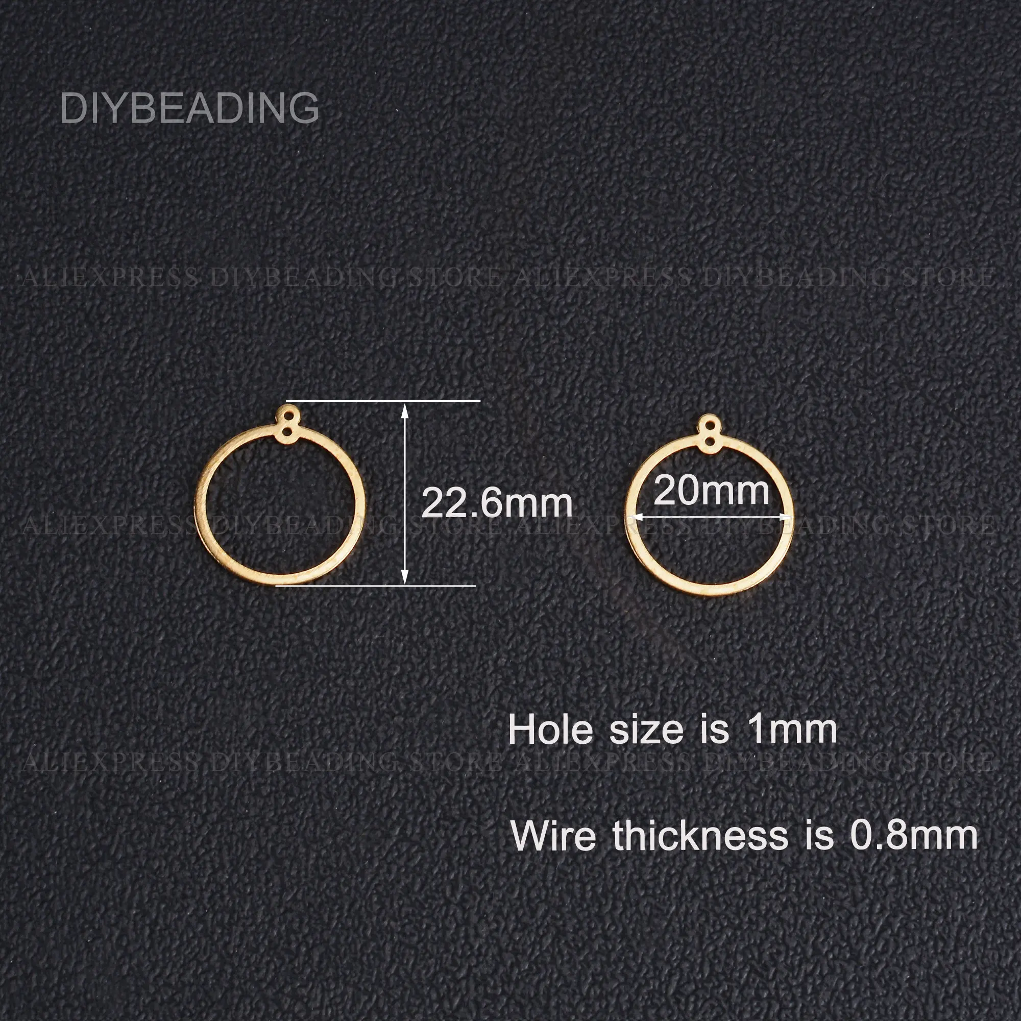 20-1000 Pc Brass Circle Hoop Pendant for Earrings Necklace Jewelry Making Fashion Metal Connector Finding Bulk Wholesale (20mm)