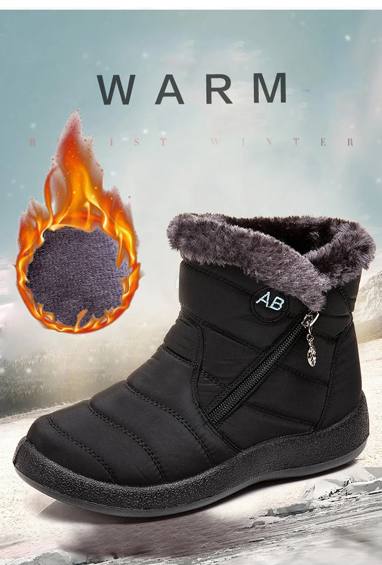 Women’s Waterproof Plush Snow Boots – Miggon